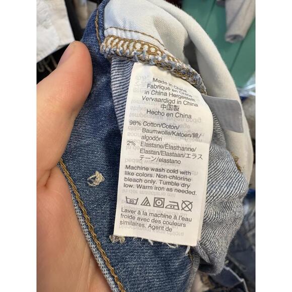 Madewell Jeans Womens 32 Slim Wide Leg Cropped Olympia Wash Button Fly Modest - Picture 10 of 12